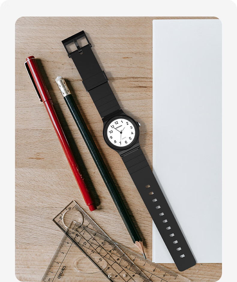 Siwangongli Children's Student Watch for Primary, Middle And High School Students, Civil Service Exam Waterproof Electronic Analog Quartz Watch, Black 8