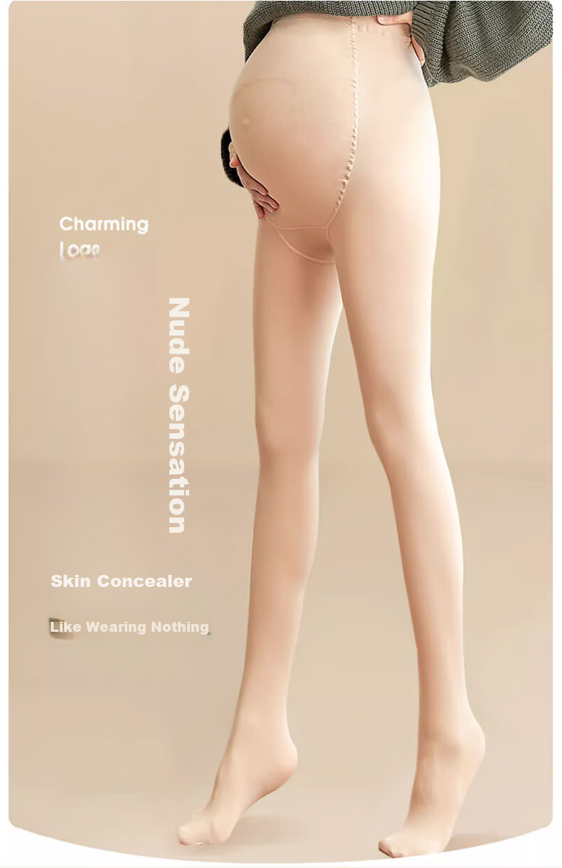 LangSha Maternity Stockings Women Spring Autumn Velvet Plus Size Adjustable Belly Support Outer Wear Anti-Snag Tights 1