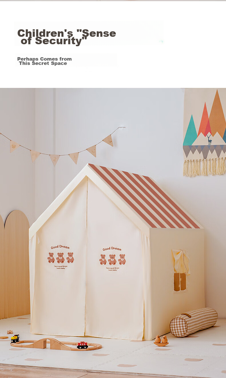 Little Dove Children's Tent Indoor Playhouse / Boys And Girls Princess House Toy, Bear House (Pillow Not Included) 4
