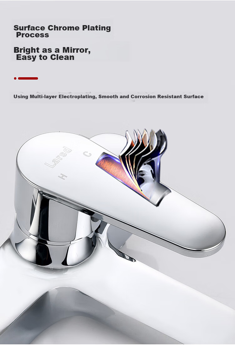 Larsd Shower Mixing Valve, Copper Body, Bathroom Hot And Cold Three-Way Shower Switch, Shower Bathtub Mixing Faucet LD7604 8