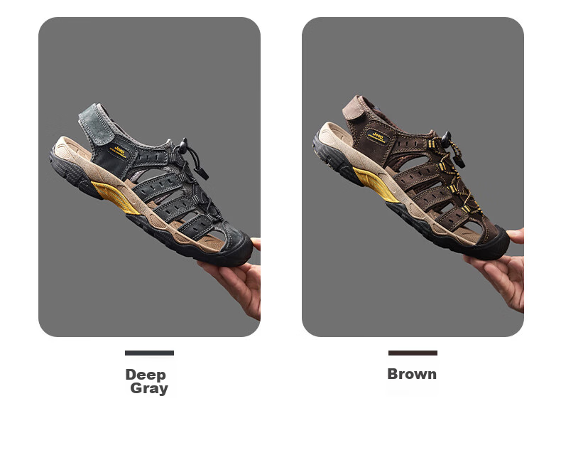Jeep Men's Outdoor Breathable Beach Sandals, Closed-Toe Water Shoes with Holes, Non-Slip Hiking Casual River Tracing Shoes 4