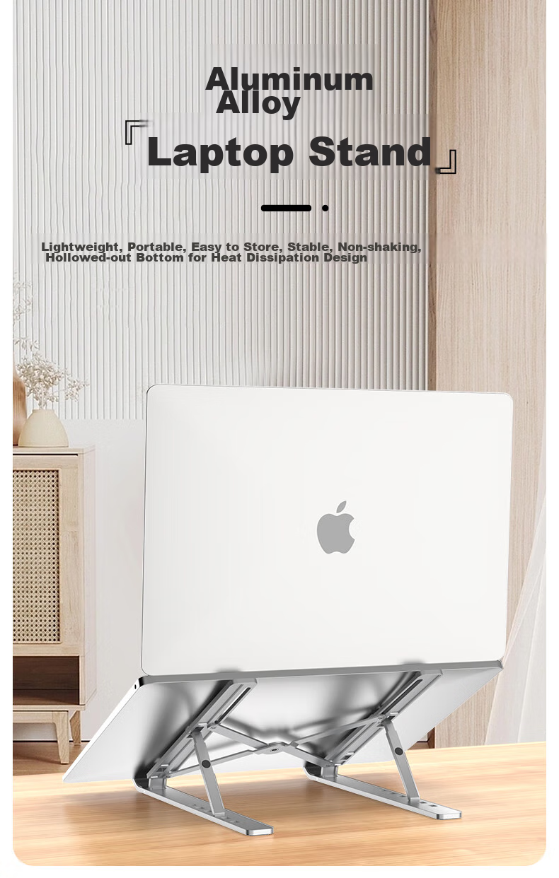 Jiangwutong Laptop Stand Cooling Pad, Aluminum Alloy Foldable Portable Suspended Bracket, Tablet Vertical Stand, Desktop Height-Increasing Adjustable Stand, Suitable for Lenovo Legion Y7000 1