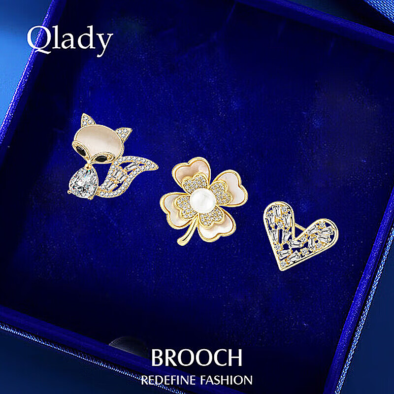 Qlady Peony Pearl Brooch, High-End Women's Luxury Anti-Exposure Scarf Pin, Mid-Autumn Festival Birthday Gift for Mom