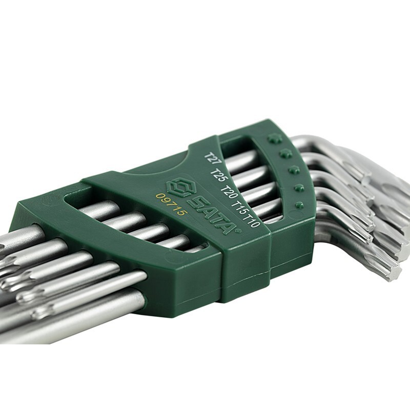 SATA 9-Piece Extended L-Shaped Torx Hex Key Wrench Set T10-T50 09715