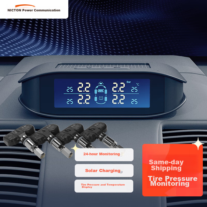 Victon Tire Pressure Monitoring System, Built-In Solar-Powered Wireless, Tire Pressure And Temperature Display, T6SC Voice Versio