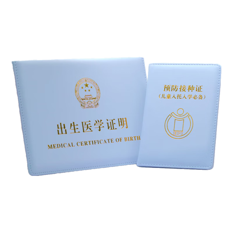DSB Birth Certificate Protector, Preventive Vaccine Book Protector (Set of 2), Thickened, Blue, Baby Birth Medical Document Cover