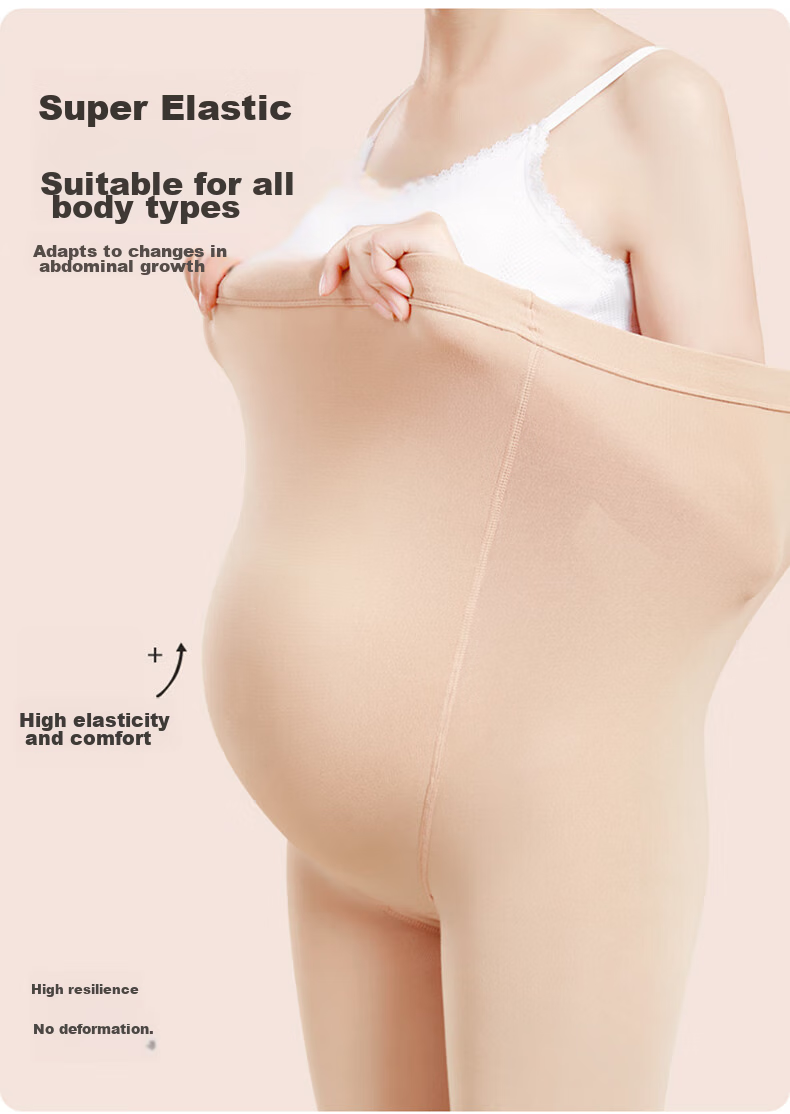 LangSha Maternity Stockings Women Spring Autumn Velvet Plus Size Adjustable Belly Support Outer Wear Anti-Snag Tights 5