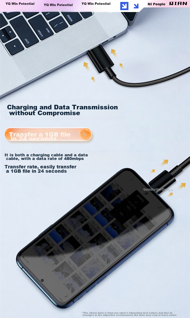 Yingqian Compatible with Meizu Data Cable, 80W/67W Charging Cable, 5A Fast Charging, 2 Meters, for 20/21/20 Note/20 Classic/20pro/21pro Borderless Edition, PD Charger Cable 7