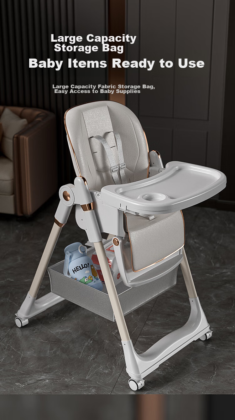 Hilibab Baby High Chair, Infant Dining Chair, Foldable And Portable, Multifunctional with Adjustable Backrest, Suitable for Learning to Eat And Sit 14