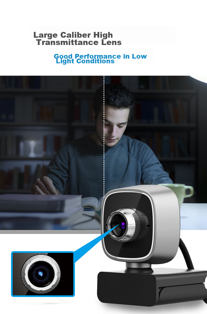 GESOBYTE C203 720P HD Webcam with Independent High-Definition Microphone for Live Streaming, Video Calls, Conferences, Online Teaching, Home Use, Laptop And Desktop USB Interface, Plug-And 4