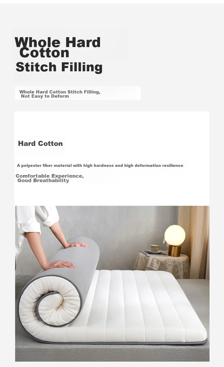 Dohia Mattress Pad, Brushed Fabric Surface, 5D Mesh, Foldable, Dormitory Single Pad, Quilt, Mattress Topper, 1.2x2 Meters 4
