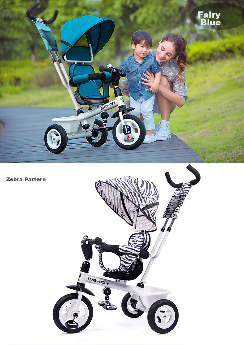 BABYJOEY Children's Tricycle Pedal Bike Stroller for Ages 1-3 Baby Bicycle Kids' Bike, Fairy Blue Baby Gift 11