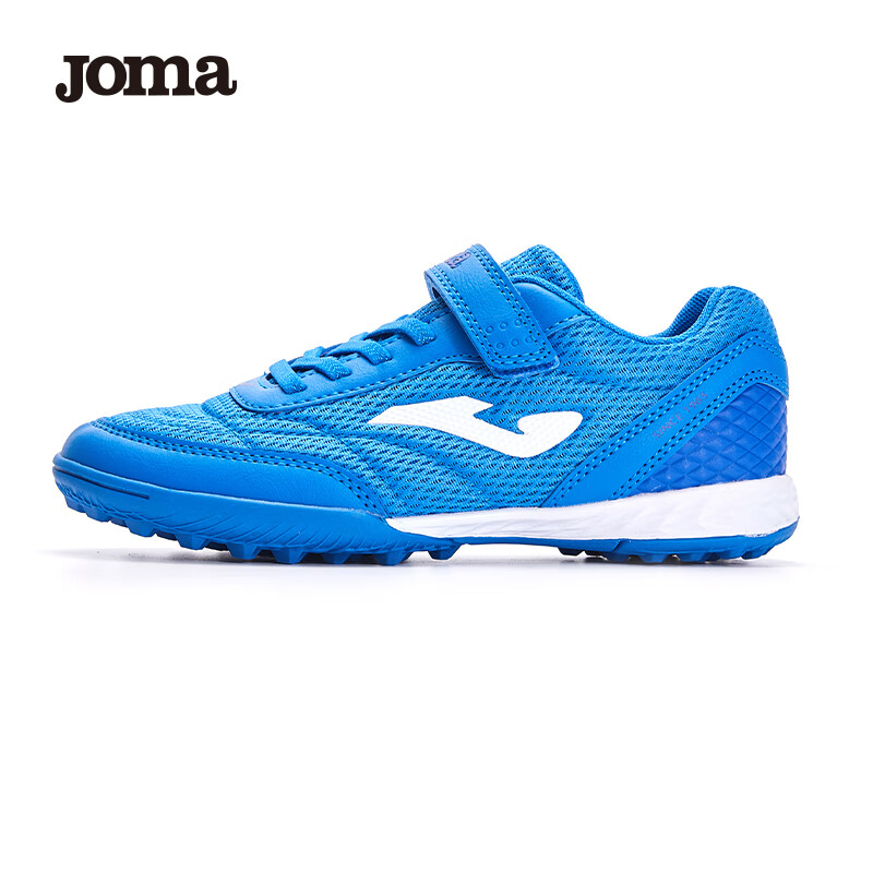JOMA Soccer Shoes for Children TF Turf Cleats Boys Girls Youth Breathable Mesh Velcro Training Shoes Royal Blue Size 36