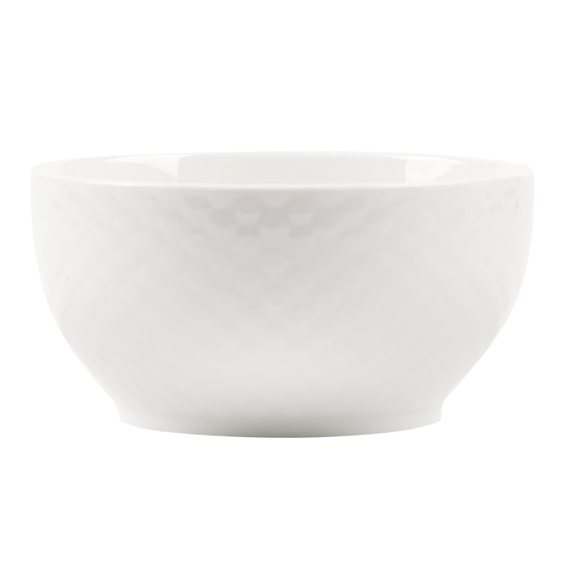JD Original Bowls, Household Noodle Bowls, Ceramic Tableware, Rice Bowls, Ramen Bowls, Large Soup Bowls, Cream Waffle Pattern, 6-Inch Bowls *4
