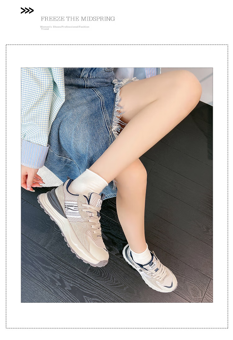 ZHR Dad Shoes for Women, Couples' Thick-Soled Heightening Casual Shoes, Fashionable Sports Shoes for Men And Women, G666 Gray Blue, Size 38 16