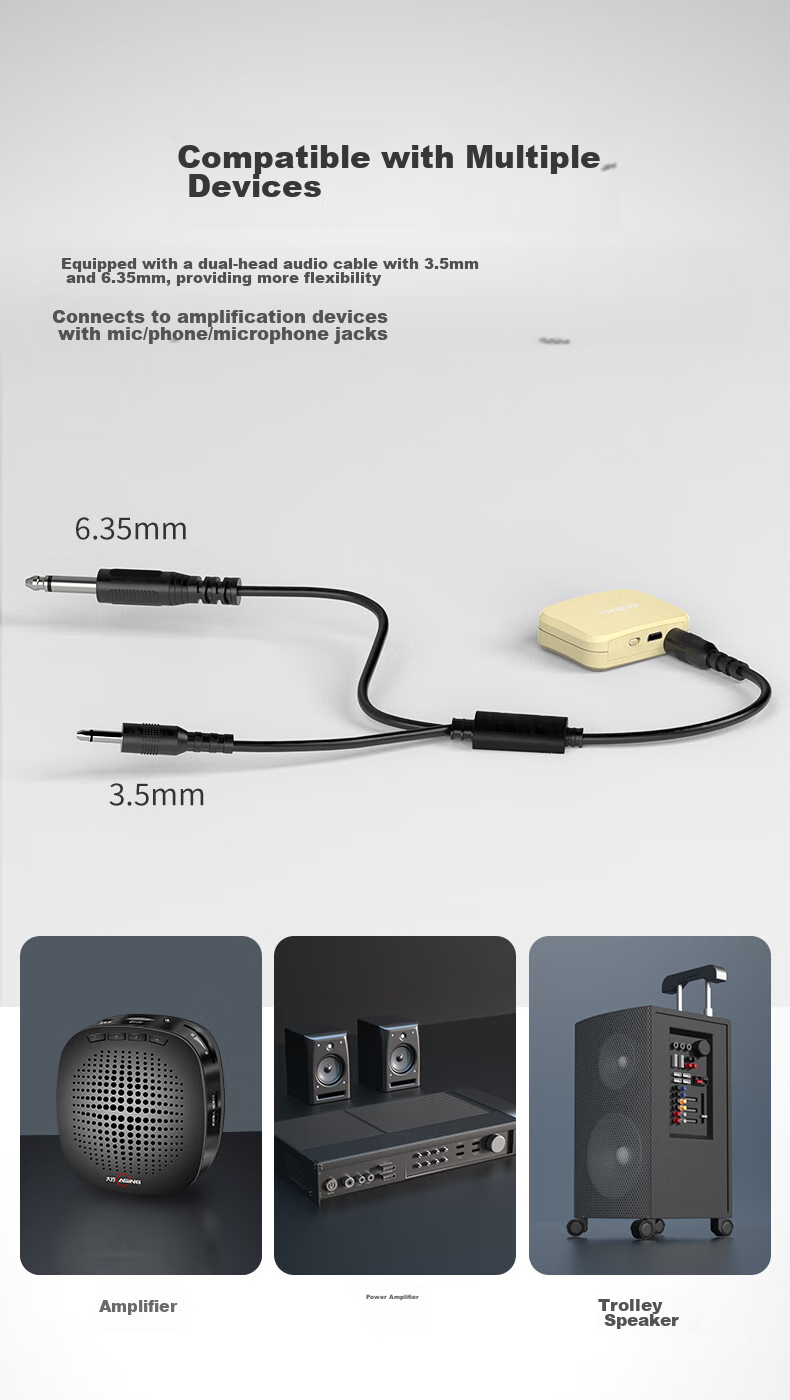 ASiNG WM03 Pro Wireless Microphone, Teacher's Classroom Lapel Mic, Amplifier-Specific Headset, Conference Performance Headphones, Microphone Amplifier Speaker 9