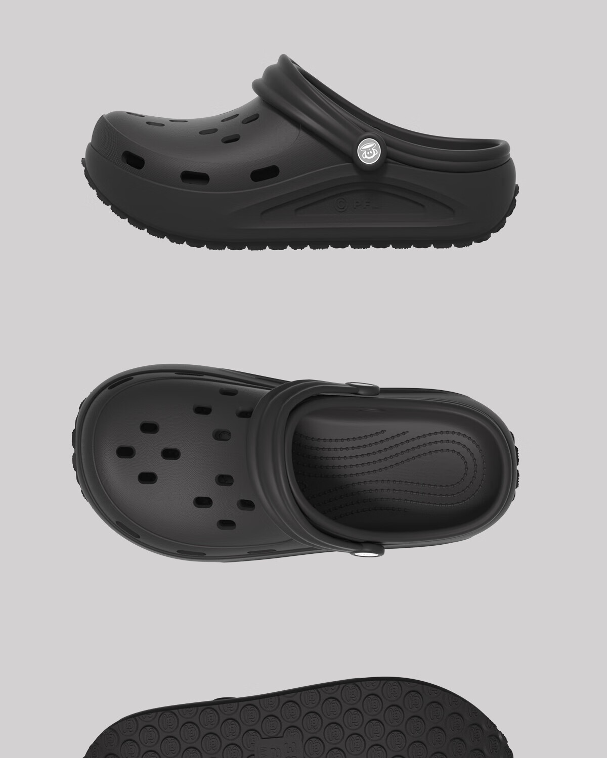 Paul Frank Men's Perforated Shoes, Soft Sole, Closed-Toe, Home Casual Slippers, Outdoor Sandals, Beach Shoes, Black, Size 42-43 13