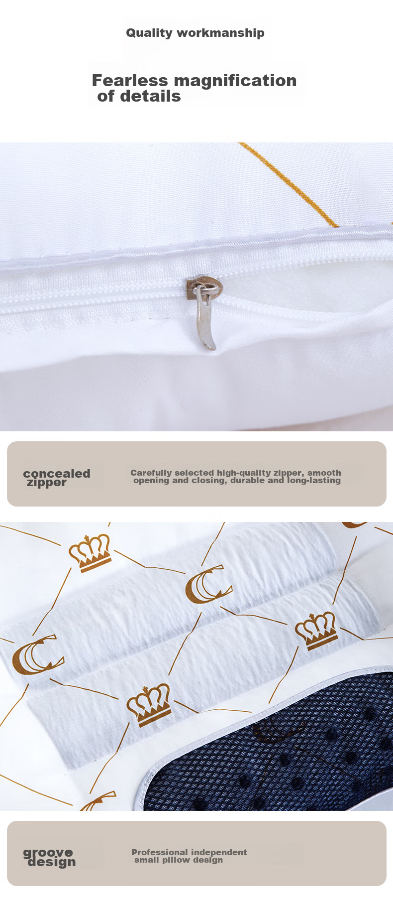CROWN Cassia Seed Pillow for Neck Support, Deep Sleep Pillow for Women And Men, Summer Hotel Pillow Core, Adult Size, One Pair 9