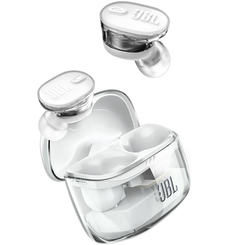 JBL TUNE BUDS2 New Wireless Bluetooth Earphones, Liulidou Second Generation, Ultra-Long Battery Life Noise-Cancelling Headphones, Compatible with Huawei And Apple Phones, Transparent White
