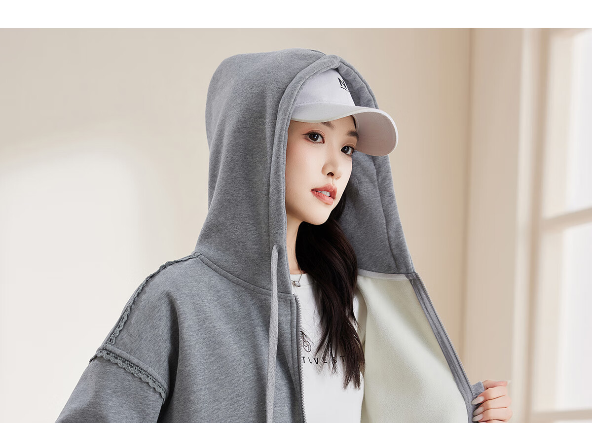 Halo Queen Women's Sweatshirt Jacket with Fashionable Letter Print, Casual Comfortable Loose-Fitting Student Sweatshirt H13KF2141 54