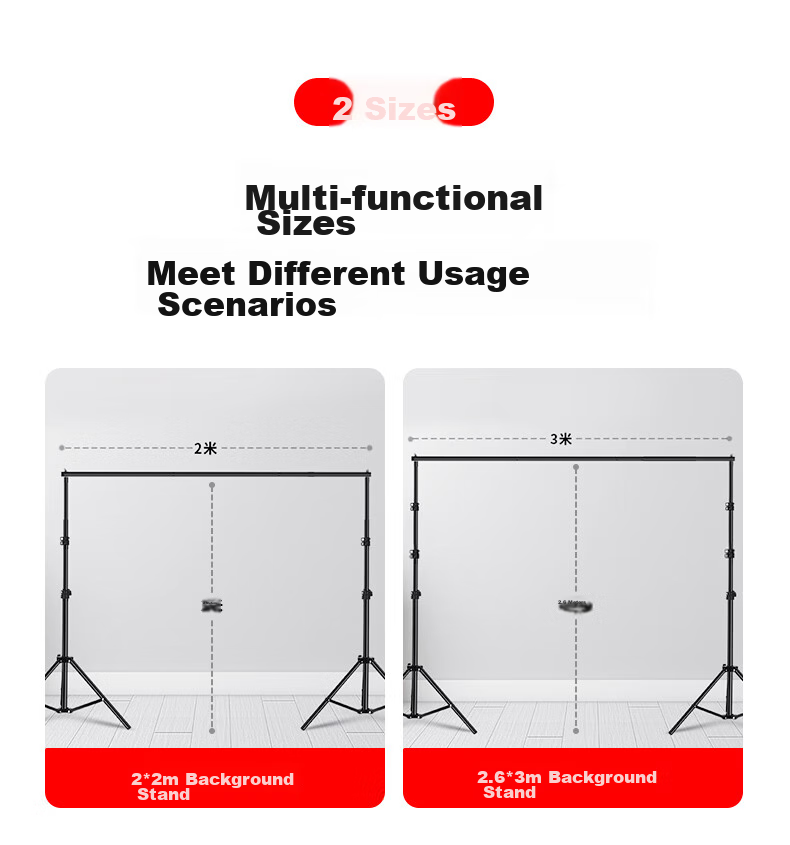 YOUFES YH1A 2*2 Meter Live Streaming Photography Backdrop Stand, Green Screen Stand, Chroma Key Backdrop, Photo Background Cloth Stand, Specialized Photography Equipment for Portrait And ID Photos, Thickened Telescopic Gantry Frame 7