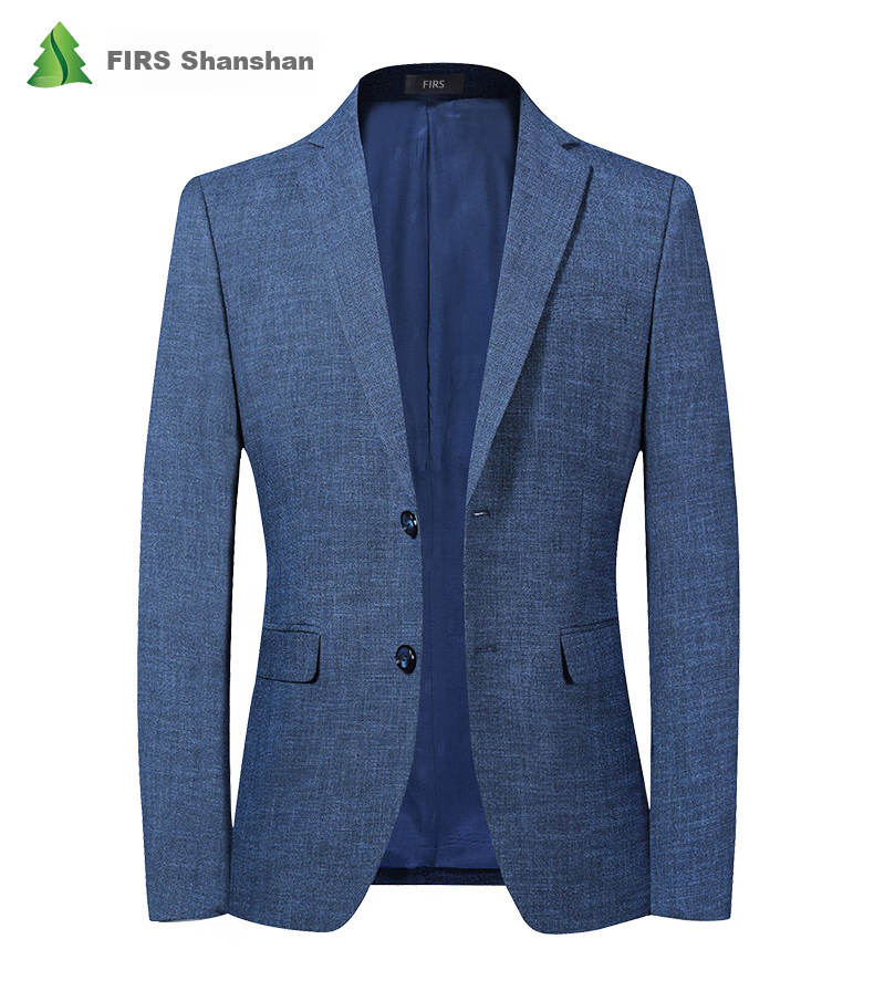 FIRS Men's Suit Jacket, Autumn Business Style, Middle-Aged Elastic Blazer, Casual Men's Single Suit Coat, Formal Work Attire, Wedding Suit, 2036 Blue, Size 185 11