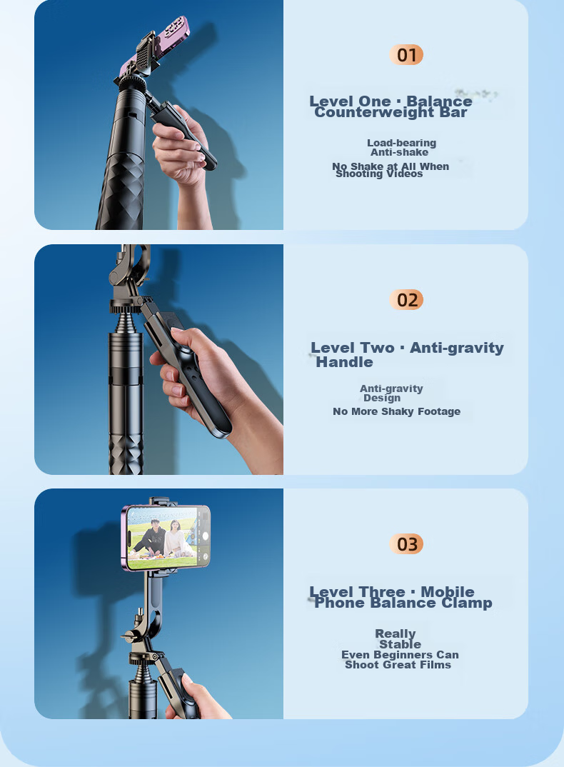 Shuotu [Professional Shooting - 1.9 Meters] Selfie Stick Tripod, Phone Floor Stand, Handheld Anti-Shake Selfie Device, Portable Travel 360-Degree Rotation Fully Automatic Live Streaming Stand 9