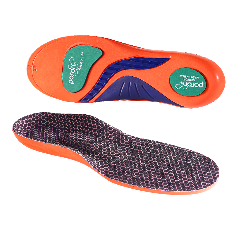 Maigaole Full Arch Support Flat Comfortable Casual Soft Cushioning Anti-Twist Insoles for Sports, Black And Orange, Size 39-40