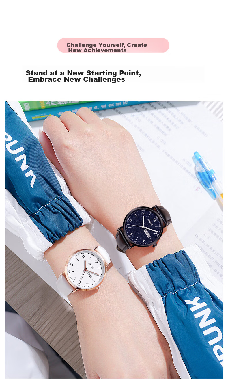 MINISO Women's Fashion Dual Calendar Girl's Wristwatch Waterproof Quartz Watch for Middle and High School Students Gift for Girls 3