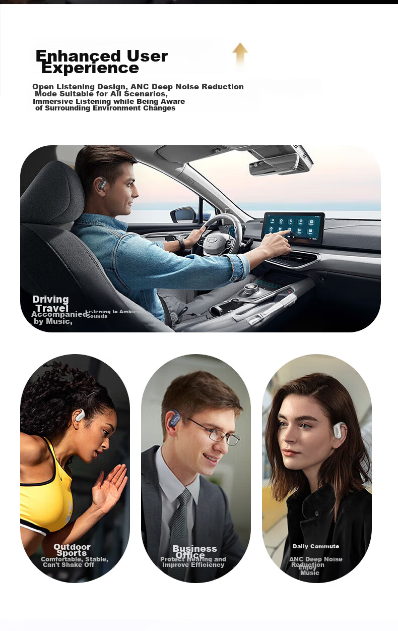 PHILIPS True Wireless Bluetooth Earphones, Open-Ear Design with Bone Conduction Concept, Clip-On Style, Sports Running Noise-Cancelling Universal Fit for Apple TAT4759 White 11