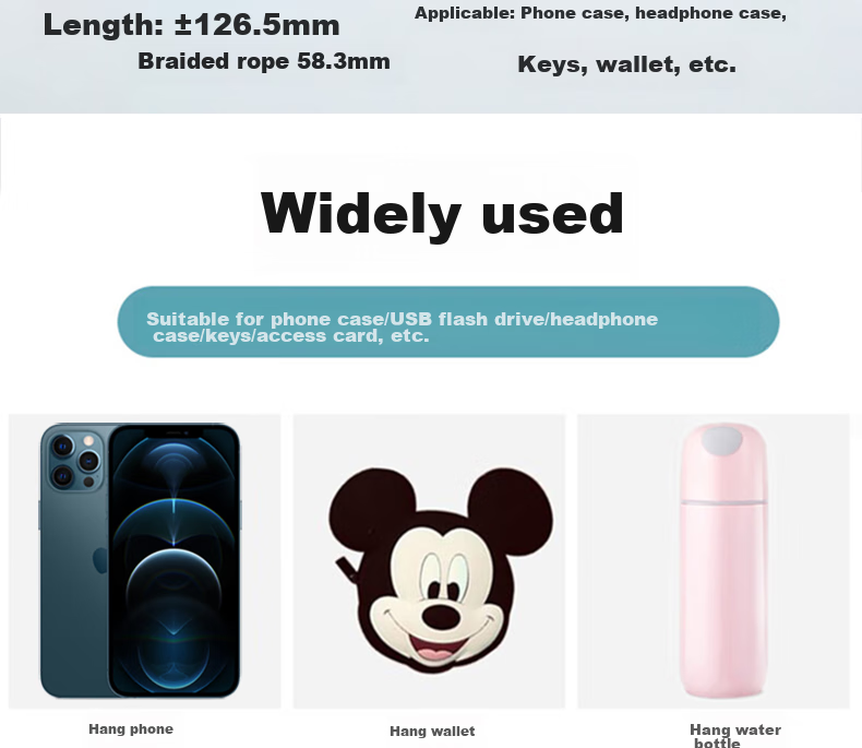 ESCASE [Two-Pack] Phone Lanyard, Camera Strap, Wristband for Wallet, USB Drive, Keys, ID Card, Decorative Accessory for Apple IPhone 12 Pro And Other Smartphones, Silicone Soft Version, Black ES-XS5 12