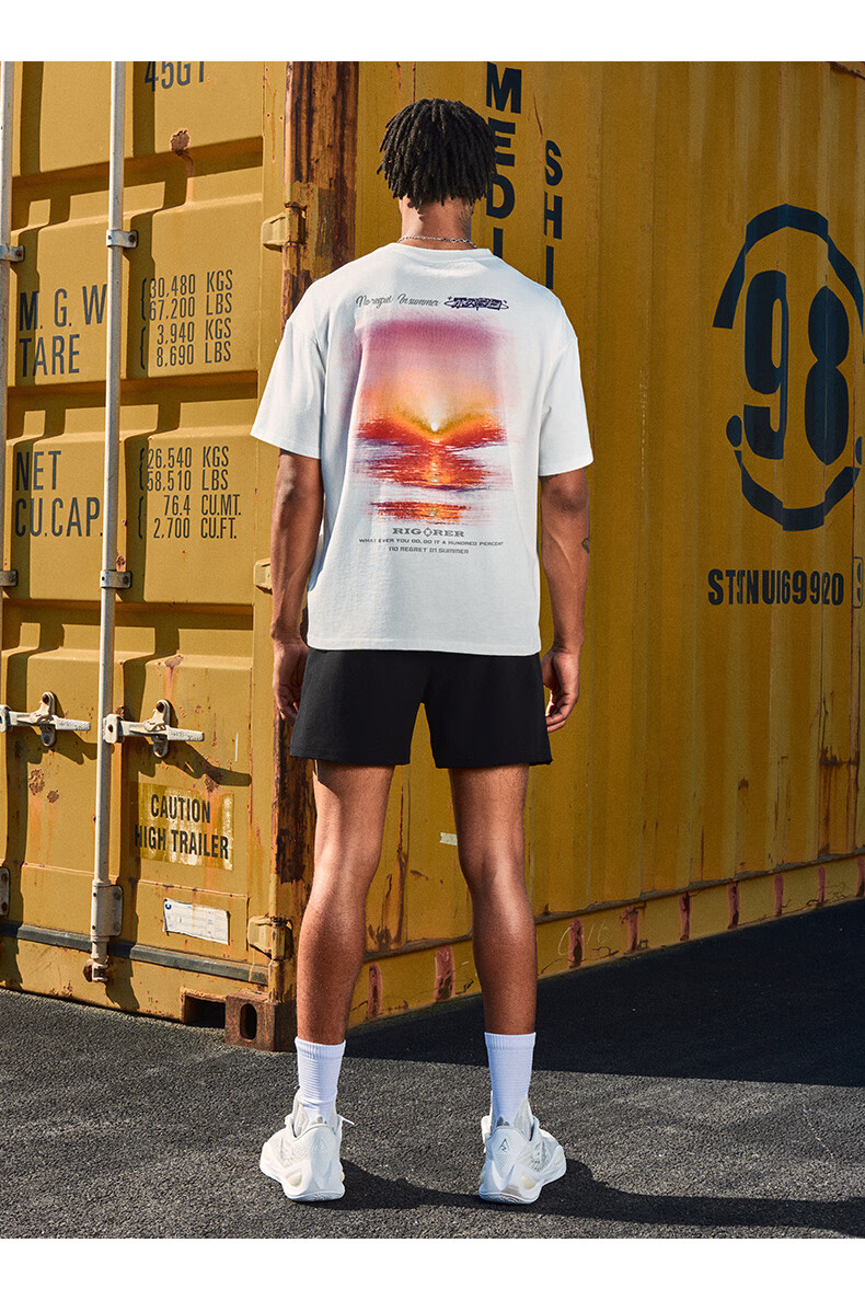 RIGORER Sports T-Shirt for Men And Women, Basketball Training Running Fitness Breathable Round Neck Casual Cotton Short Sleeve 15