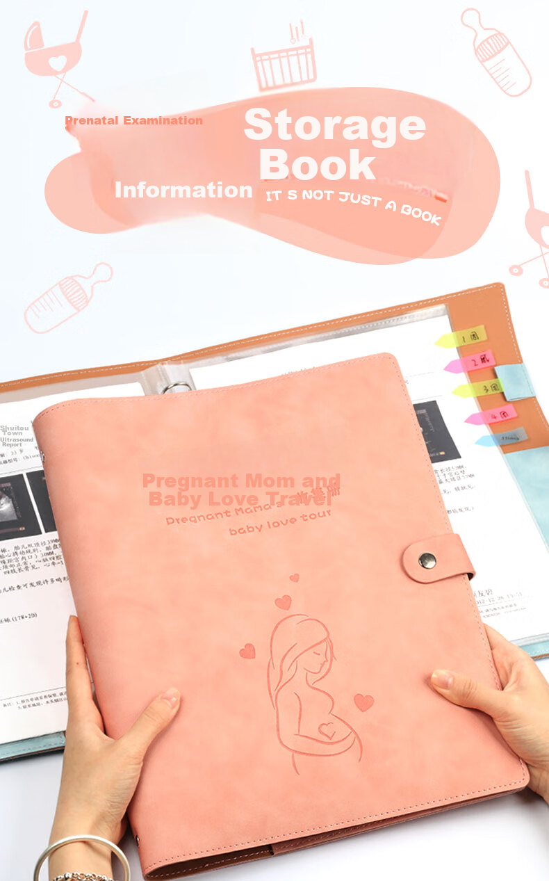 XYBP Pregnancy Check-Up Organizer, Prenatal Report Folder, Maternity Information Storage Bag, Pregnancy Record Book, Loose-Leaf Notebook, Portable Ultrasound File 2