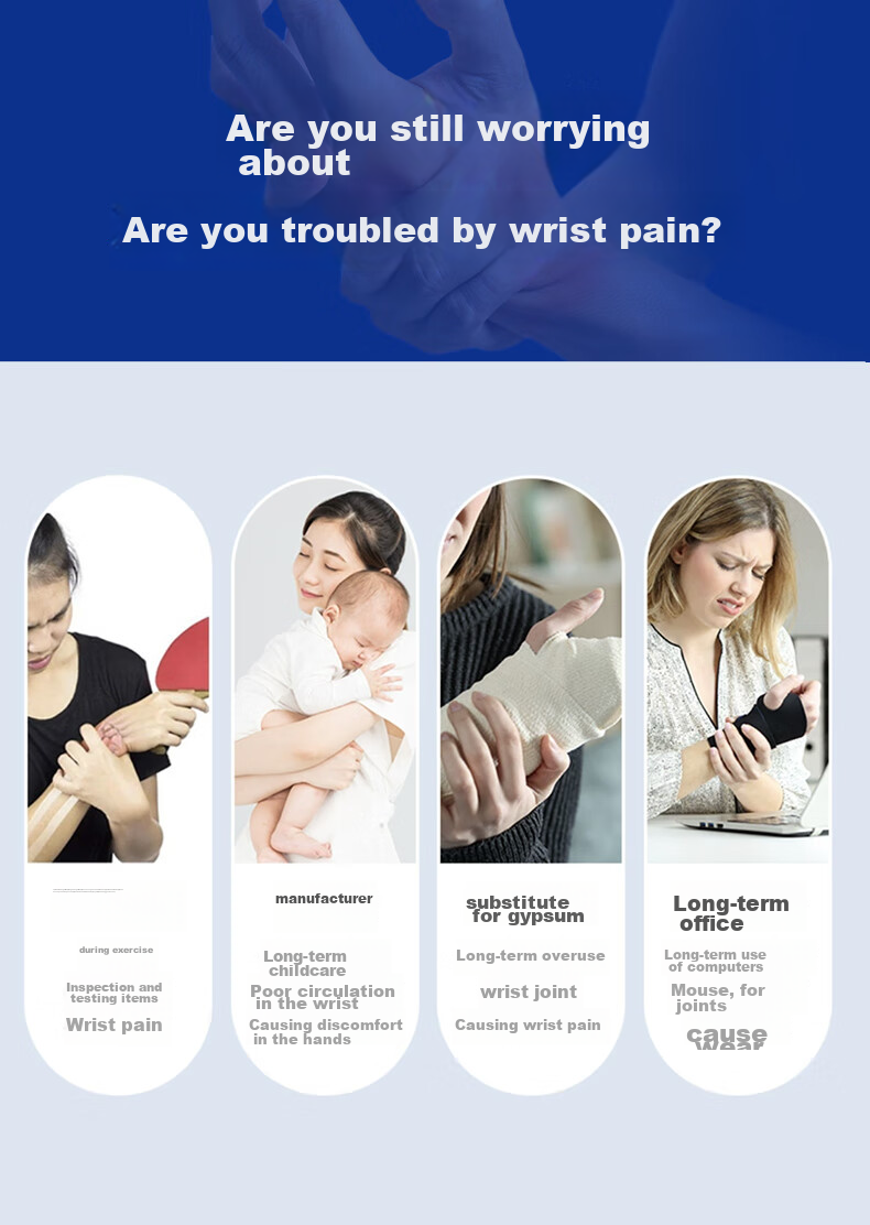Mdikawe Sprain Splint Brace Wrist Medical Device Wrist Joint Tendon Sheath Fixation Support Bandage Left Hand Gray 1