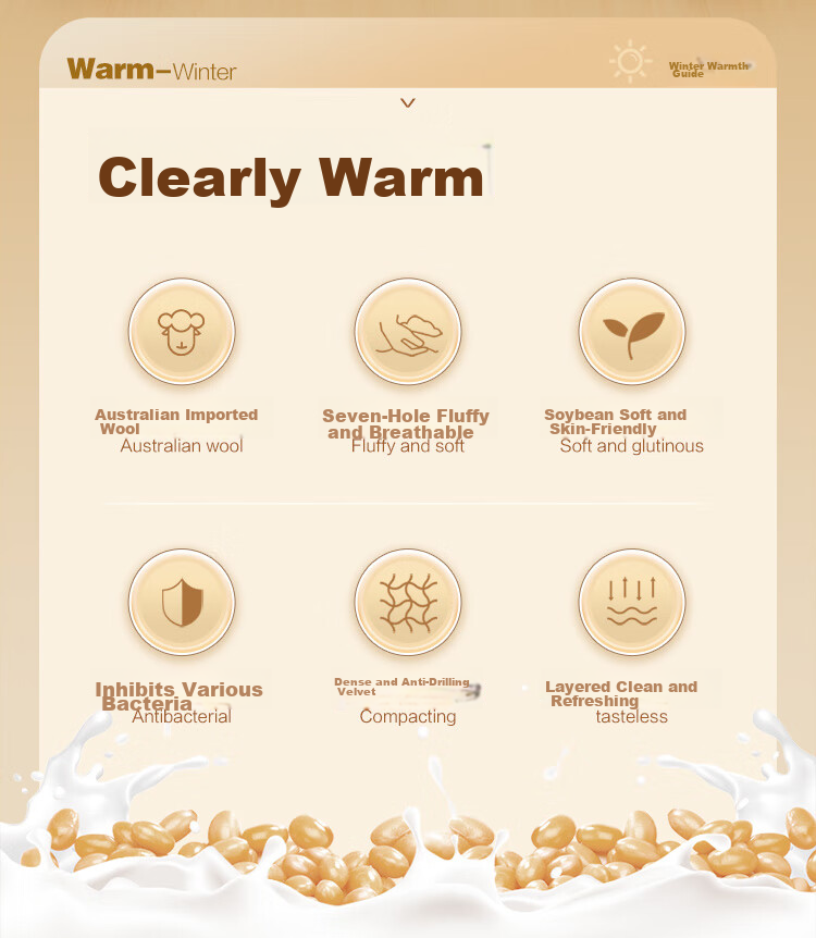 FUANNA 51% Australian Imported Wool Comforter, Antibacterial Thick Winter Duvet Double Size Soybean Quilt Approximately 9 Jin (4.5 Kg) 230*229cm 2