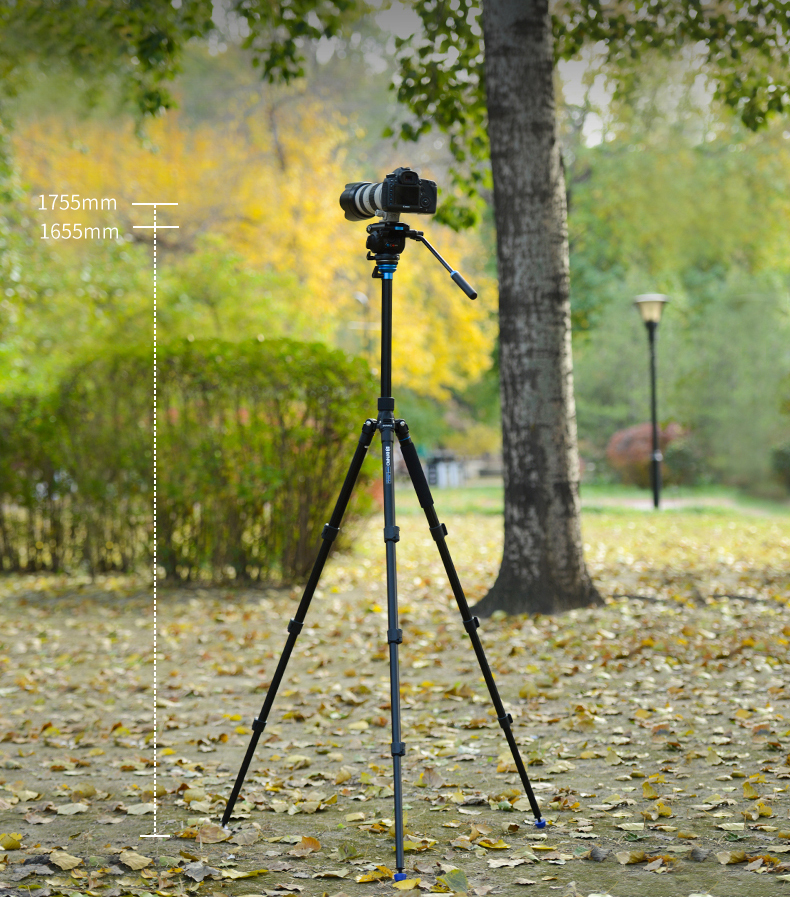 Benro A2883FS4N DSLR Video Tripod with Professional Camera Hydraulic Handle, Pan-Tilt Head, Adjustable Level Ball Bowl, Monopod Tripod Kit 16