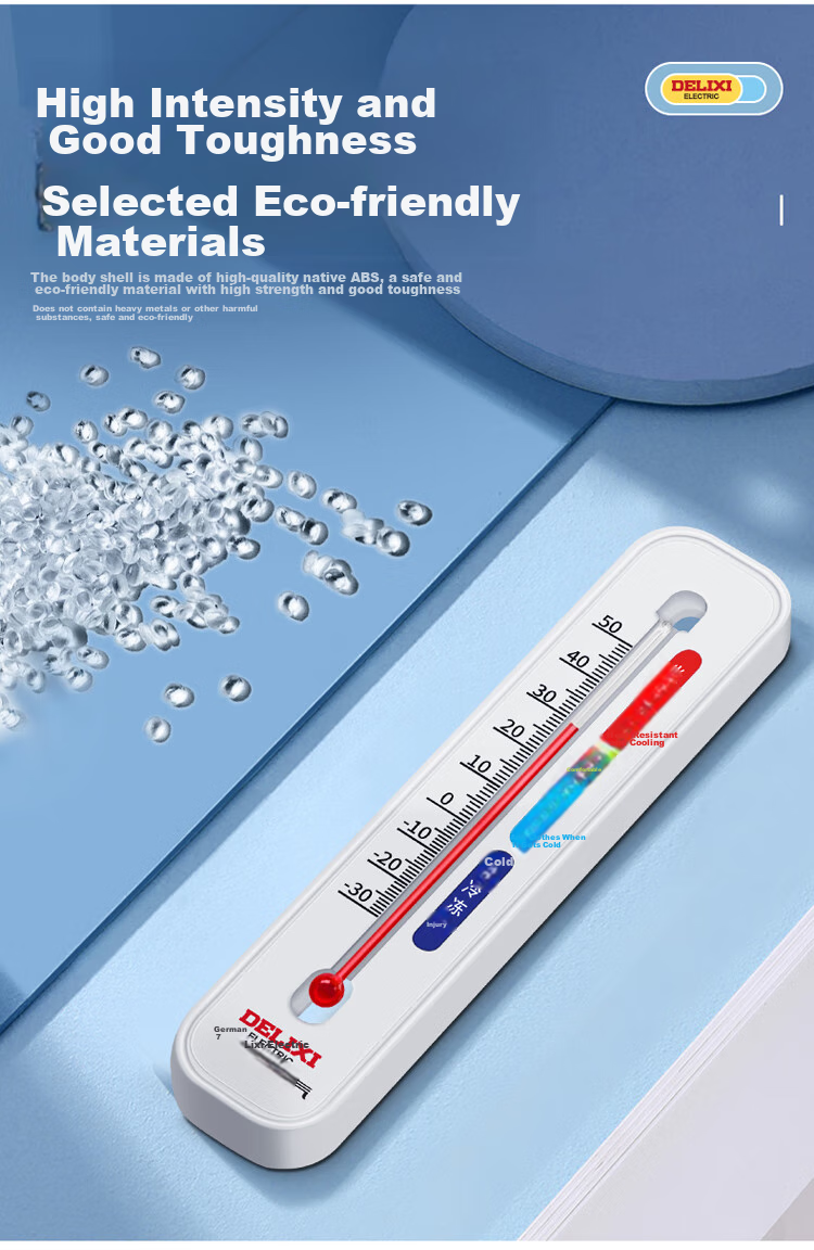 DELIXI ELECTRIC Thermometer, Indoor Glass Tube, High-Precision Household Use, Wall-Mounted for Baby Room And Greenhouse, Humidity And Temperature Meter for Breeding 6