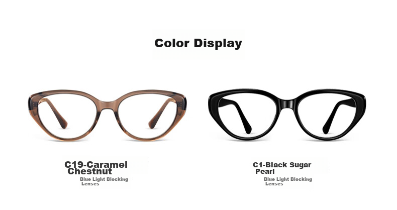 LOHO Cat Eye Glasses, Plain Cold Tea Frame, Myopia Sunglasses for Women, Anti-Blue Light, Can Be Fitted with Prescription Lenses 16