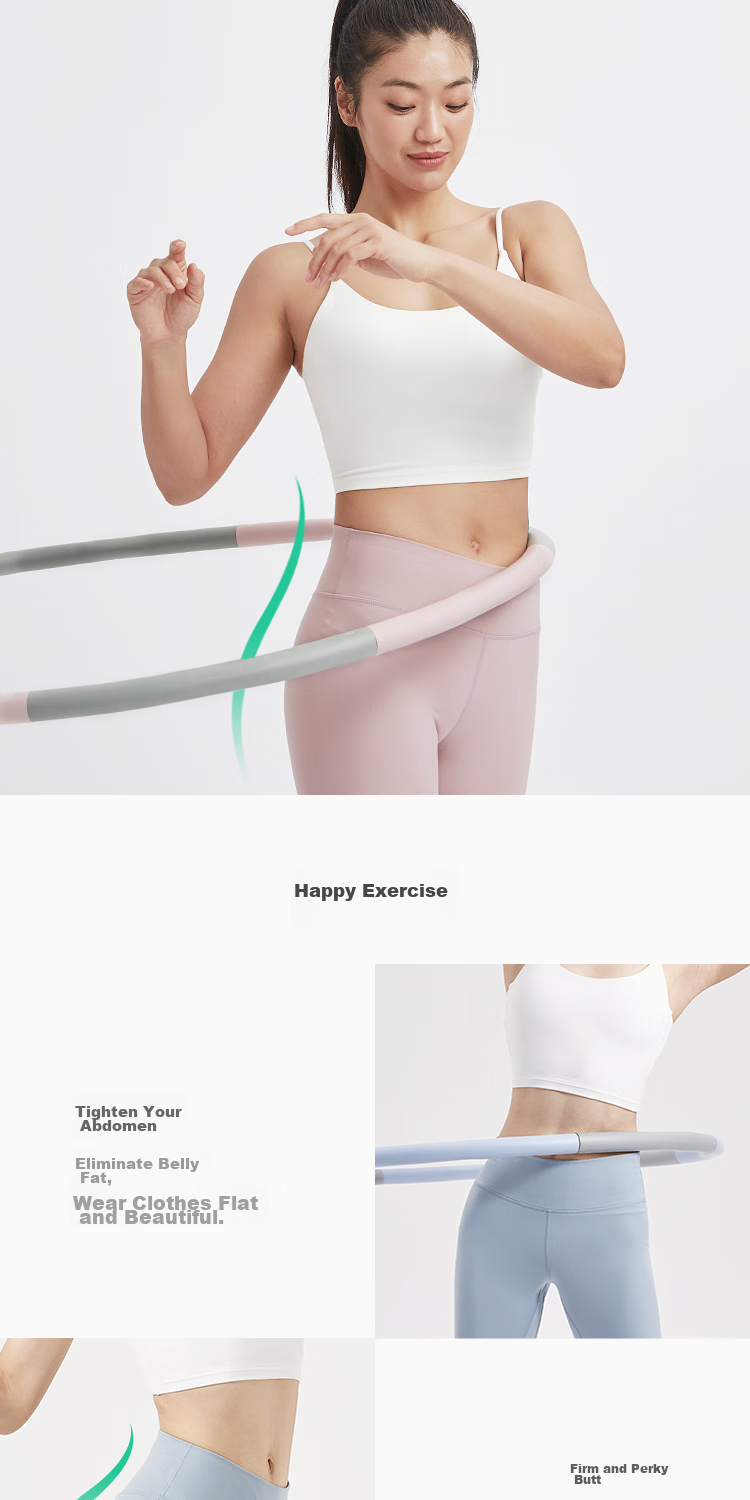 Keep Hula Hoop, Detachable, Easy to Store, Flexible Assembly, Abdominal And Waist Shaping, Aerobic, Buttocks-Lifting Exercise, Pink And Gray 5
