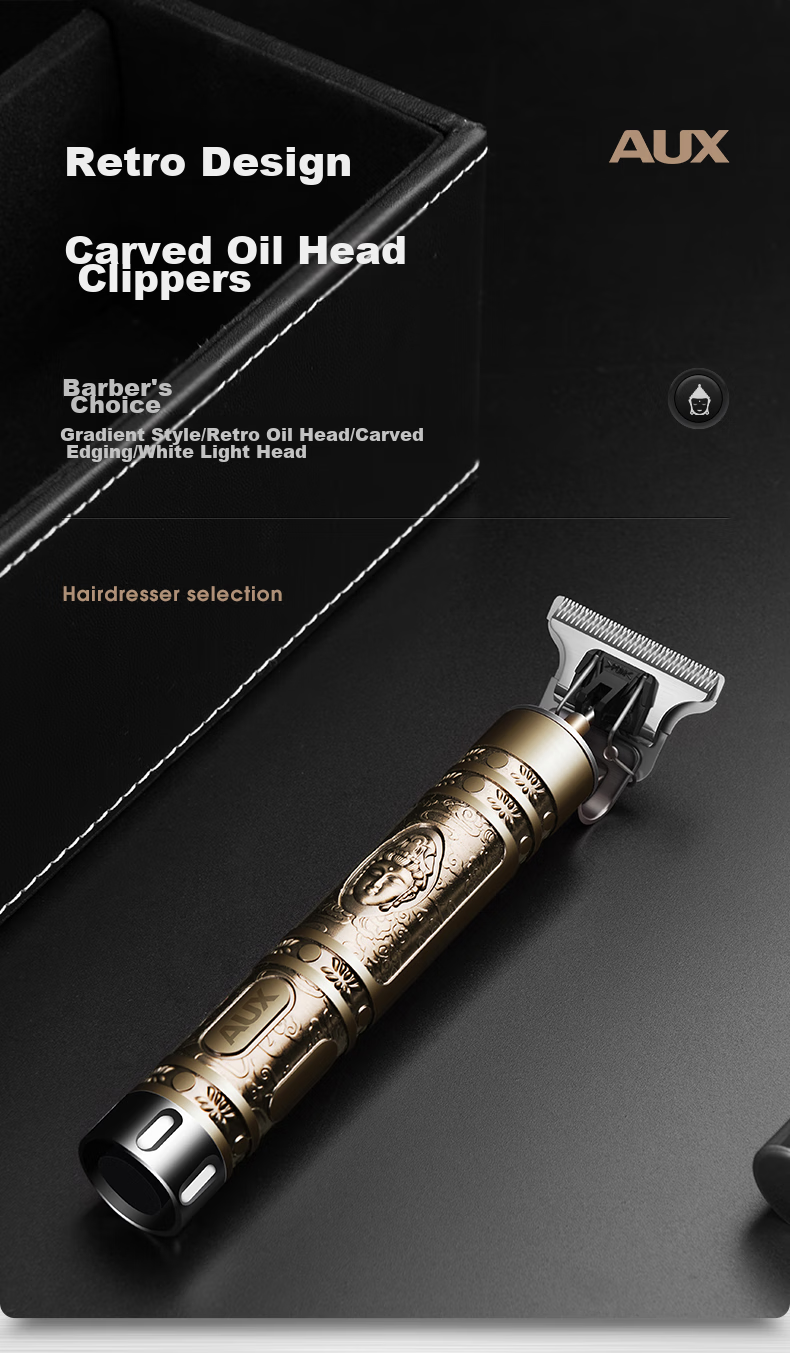 AUX Hair Clipper, Electric Trimmer for Adults, Shaving And Styling Tool, Carving Electric Push Cutter, Hairline Trimmer, Head Shaver, Bald Head Gadget, Hairdressing Device 1