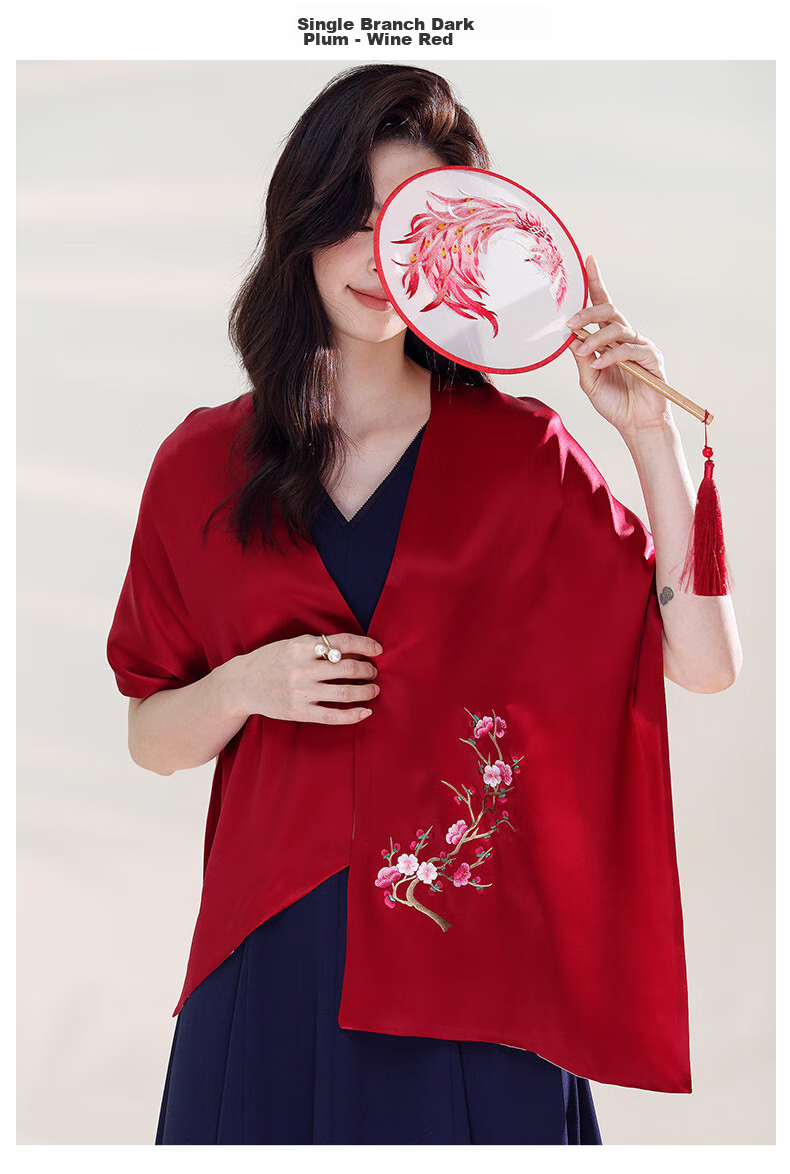 Hangsifu Suzhou Silk Scarf, Mulberry Silk Shawl, Autumn And Winter Neck Protection Wrap, Birthday Gift for Wife, Mother, And Wome 12