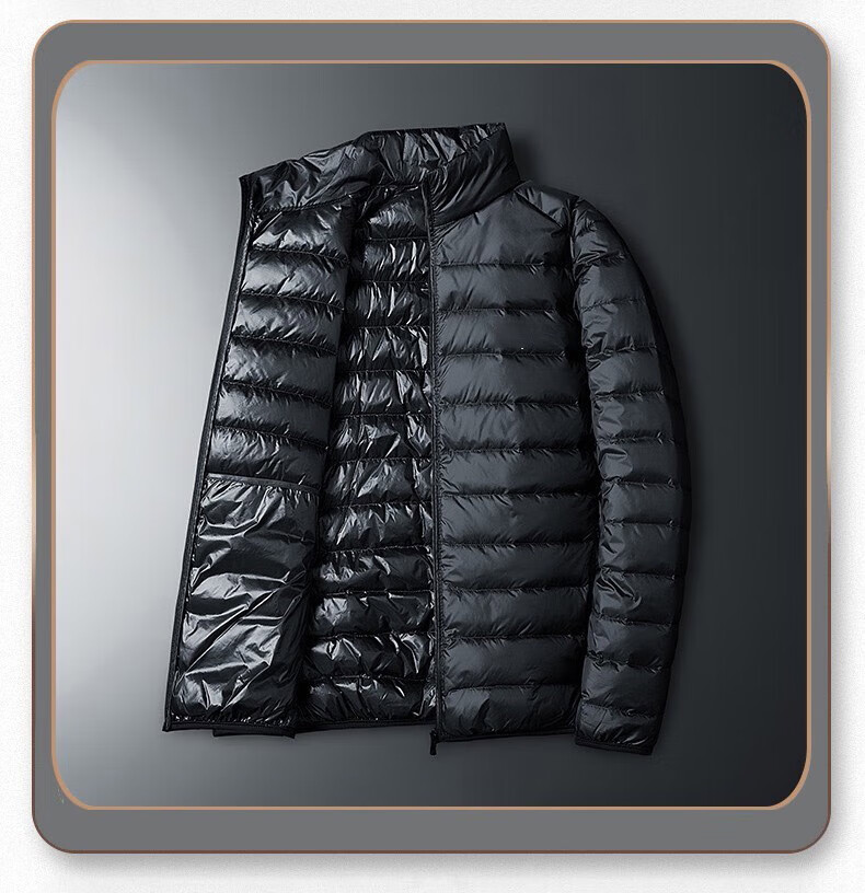 Mianzhi Men's down Jacket, Autumn And Winter Casual Large Size Warm Lightweight Outdoor Coat for Young And Middle-Aged, Black, XL 5