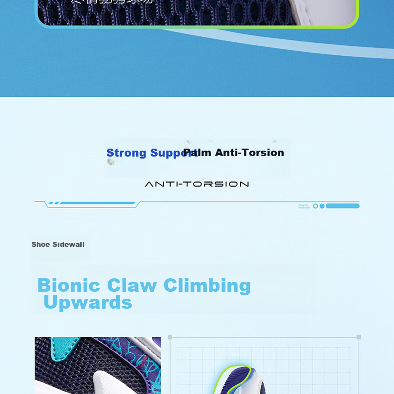 361° Children's Sports Shoes, All-Season Youth Basketball Shoes with Durable Rotating Buckle, Blue, Size 40 20