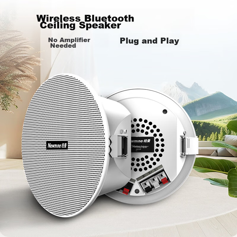 Комплект потолочных акустических систем Newmine K-908A, беспроводной Bluetooth, встроенный усилитель, 2 шт.