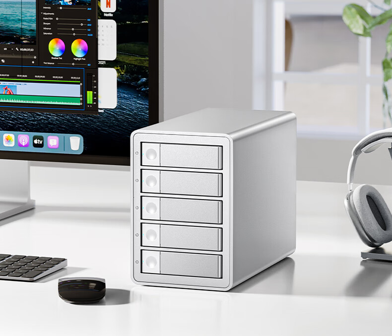 ORICO Disk Array Hard Drive Enclosure, 3.5-Inch SATA Mechanical Hard Drive RAID Storage External Case, Mac Storage Expansion - All-Aluminum Dual-Bay 9928RU3 2
