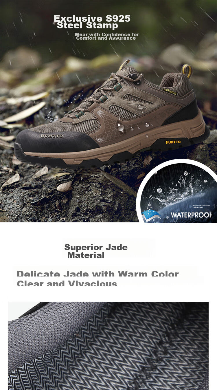 HUMTTO Waterproof Hiking Shoes, All-Season Low-Top Men's Non-Slip Trekking Shoes, Outdoor Casual Men's Footwear, Dark Gray, Size 39 7