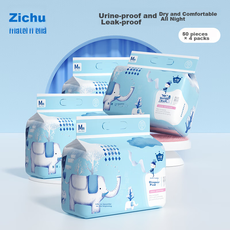Springbuds Disposable Baby Changing Pads, 200 Pieces, 33*45cm, Newborn Care Mat, Waterproof Diaper Changing Pad