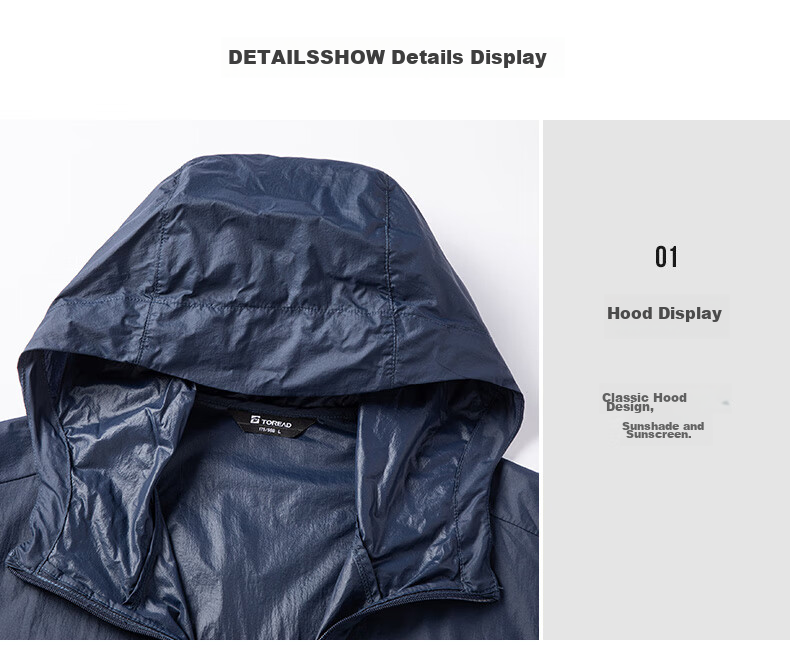 TOREAD Sun Protection Jacket for Men, Outdoor Water-Repellent UV-Resistant Skin Coat, Lightweight Breathable Sun Protection Clothing TAZZCM81305 23