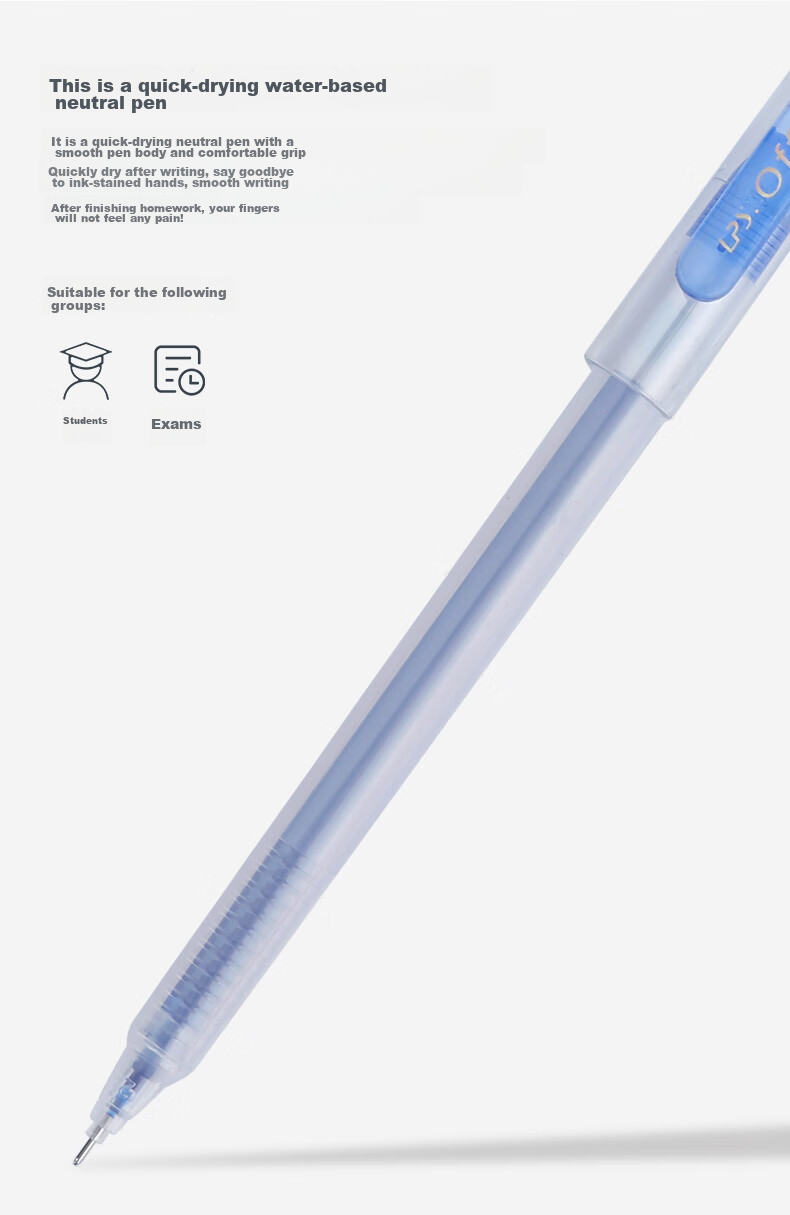 Lepusheng (LPS) Gel Pen, 0.5mm Bullet Tip, Exam-Specific Office Large Capacity Quick-Drying Pen Set, Student Stationery, 316, 8 Black 2 Blue 2 Red, Economical Boxed Set 3
