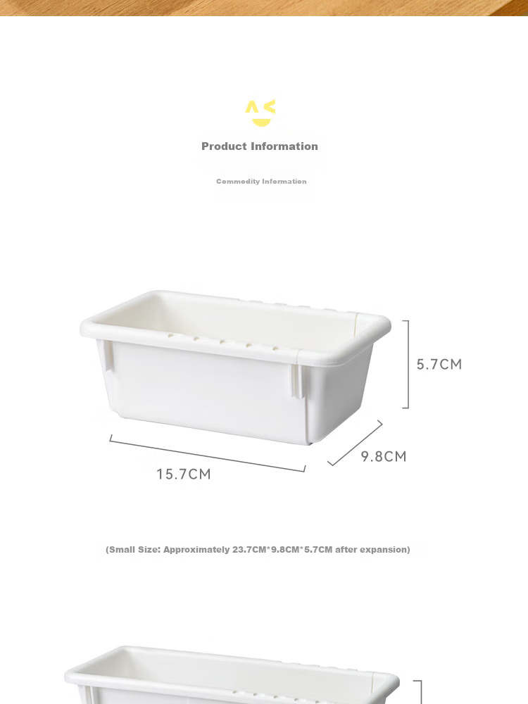 Jicang Expandable Storage Box, Cabinet Drawer-Style Divider, Desktop Snack Basket, Deep Cabinet Right-Angle Transparent Storage Box XL 12